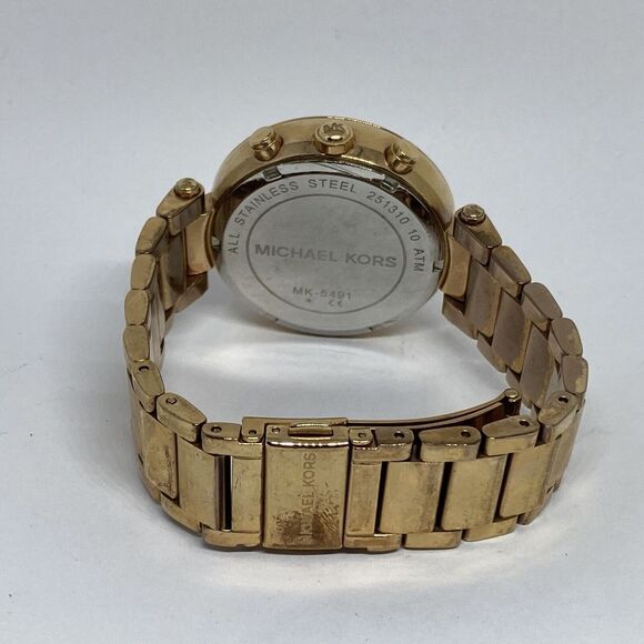 Michael Kors Parker MK5491 Women's Gold Stainless Steel Analog Dial Watch VK719 - Picture 10 of 12